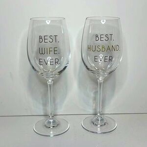 New Wife & Husband Wine Glass Set